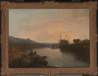 Harlech Castle, von Twgwyn Ferry, Sommerabenddämmerung